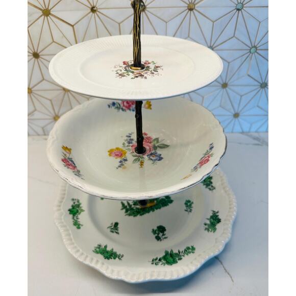 Three-Tier Dessert Stand | Vintage‎ China | Wedding or Bridal Shower Décor - Picture 1 of 8